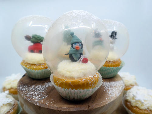 Schneekugel Cupcakes